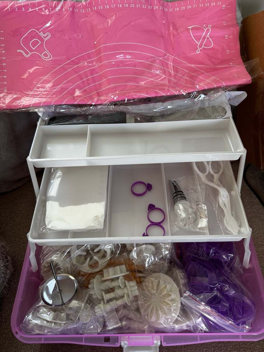 Cake Decorating Supplies Kit with Storage Organizer and Silicone Mat